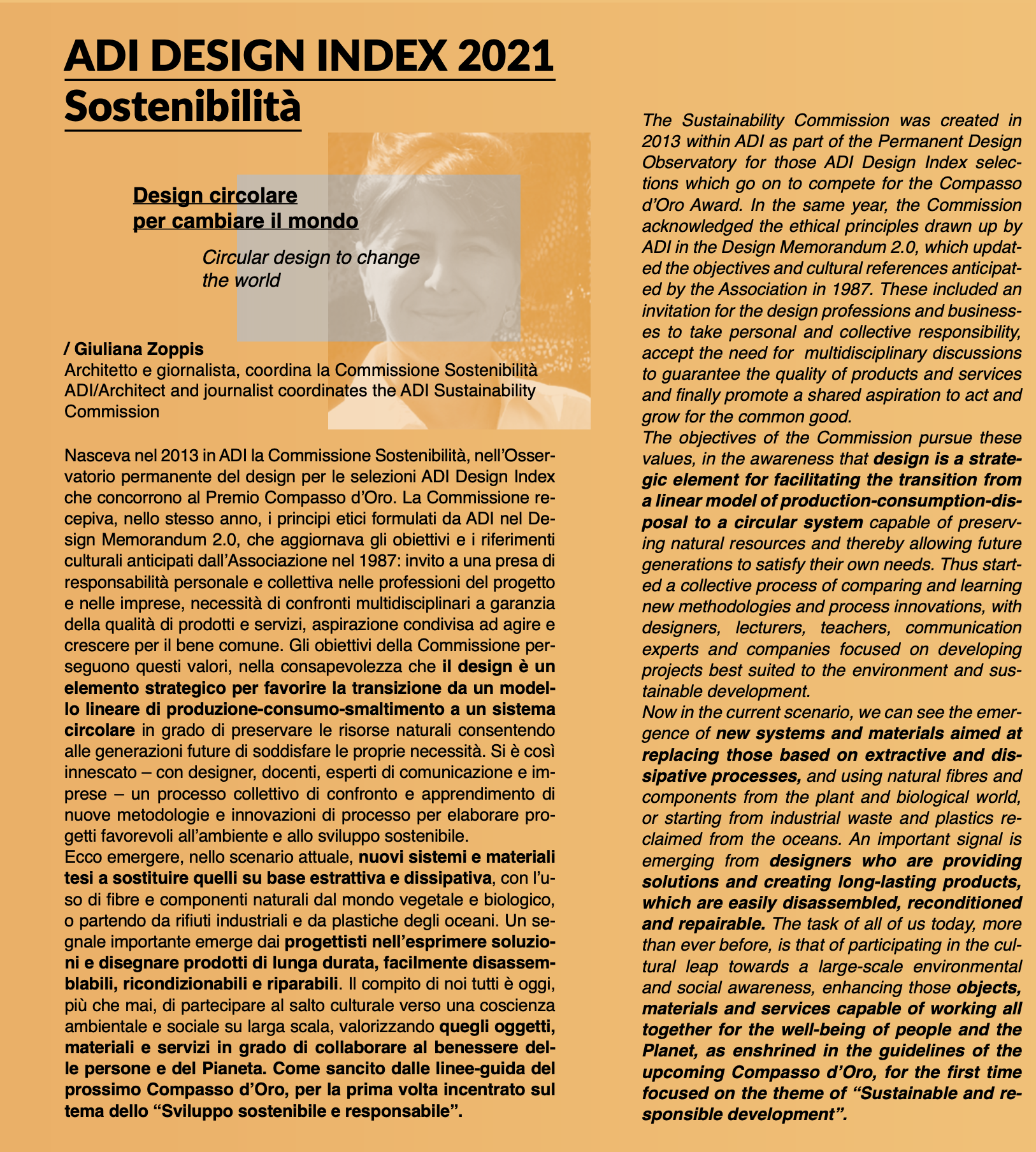 ADI Design Index Commissione Sostenibilità